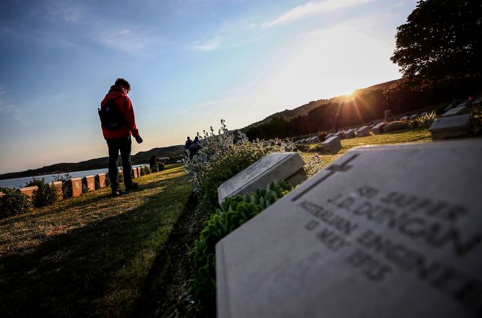 A memorial in Canakkale, Turkey honors those who died in the land battles of 1915 and '16 on the Gallipoli Peninsula, in which and estimated 250,000 people died.