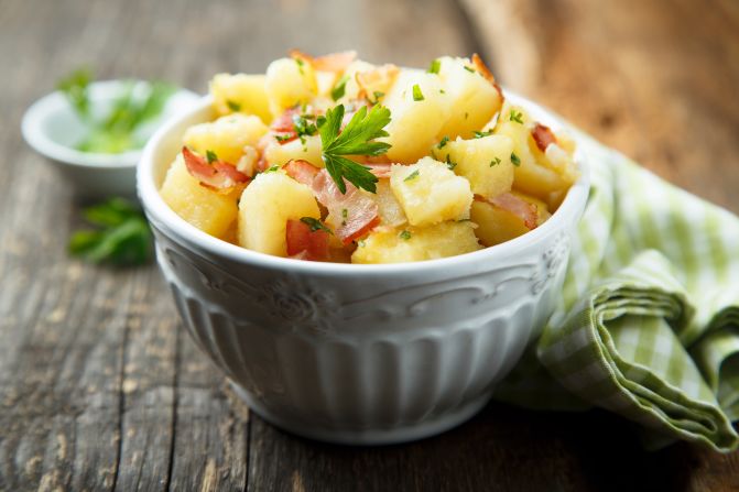 <strong>Schwäbischer Kartoffelsalat (Germany): </strong>This potato salad from Germany provides another interpretation of the word salad since it's totally devoid of greens such as lettuce.