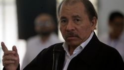 Nicaraguan President Daniel Ortega speaks during the so-called "national dialogue" talks with Nicaragua's Roman Catholic bishops and the opposition in a bid to quell a month of anti-government unrest that has seen more than 50 people killed, at the Seminary of Our Lady of Fatima, in Managua on May 16, 2018. The Church-mediated dialogue involved representatives from university students who are leading the protests against Ortega as well as from business groups and unions. (Photo by INTI OCON / AFP) (Photo by INTI OCON/AFP via Getty Images)