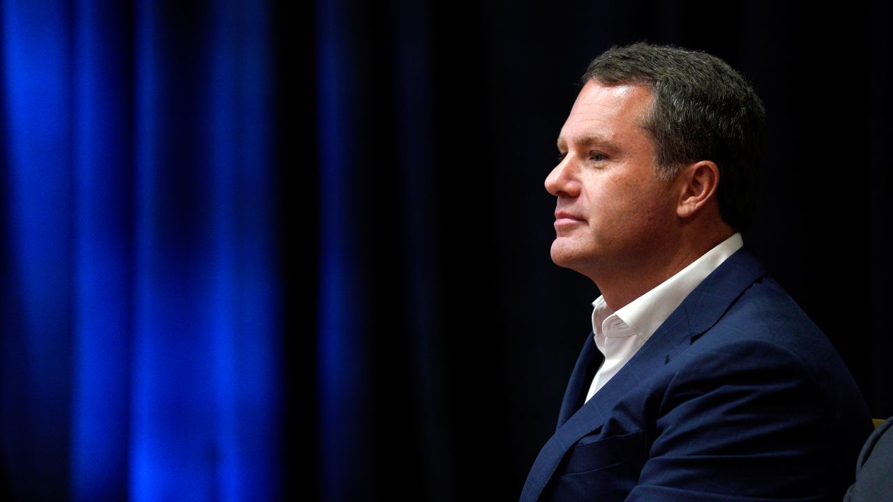 Doug McMillon, Walmart President and CEO listens at the Walmart annual formal business and shareholders meeting on May 30, 2018 in Rogers, Arkansas.