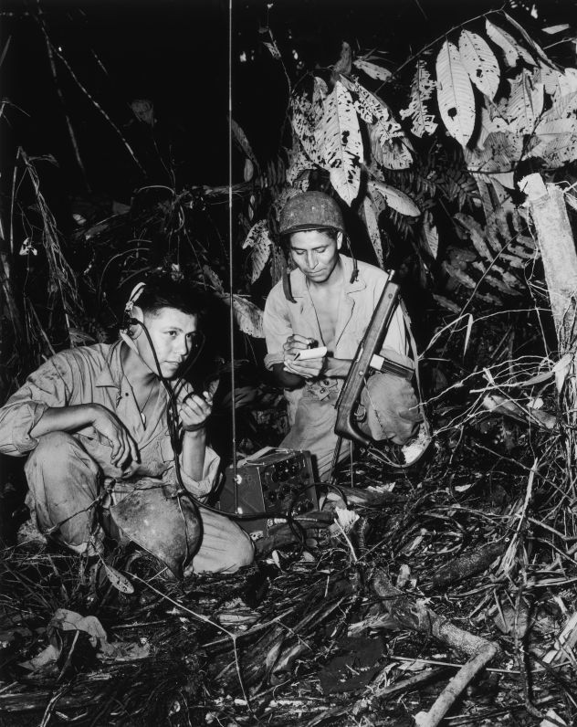 Navajo Code Talkers Henry Bake and George H. Kirk on the Pacific island of Bougainville in 1943.