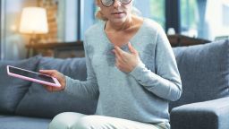 Woman having a hot flash