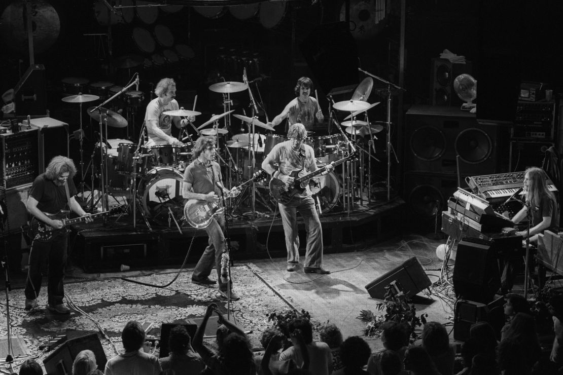 The Grateful Dead perform at the Warfield Theater in San Francisco on October 2, 1980. Front, from left: Jerry Garcia, Bob Weir and Phil Lesh. (Photo by Clayton Call/Redferns)