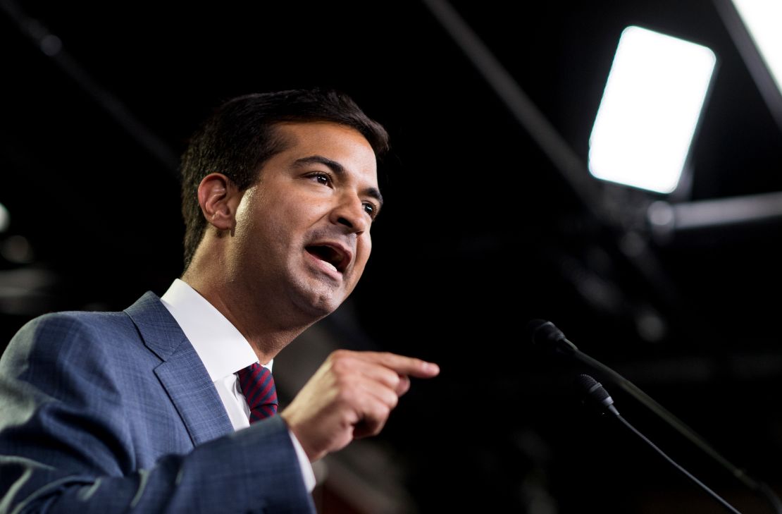 Rep. Carlos Curbelo speaks during a press conference on June 27, 2018.
