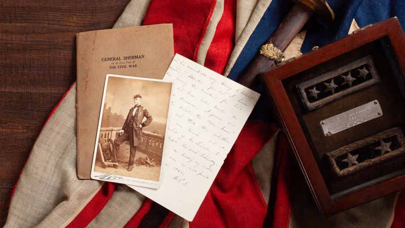 Gen. William T. Sherman Civil War sword and books will go up for auction