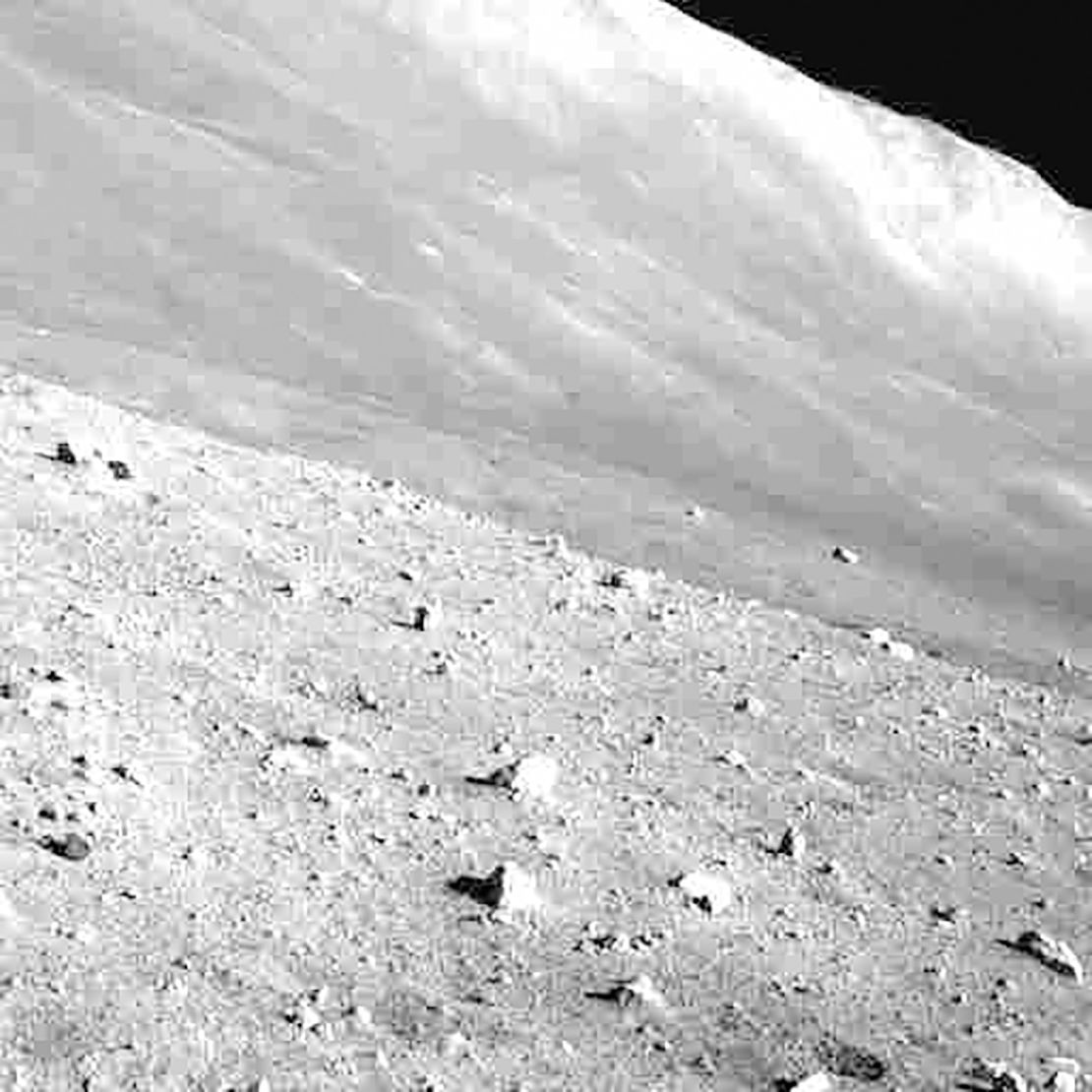 SLIM's navigation camera captured the bright conditions of lunar day shining on the landing site.