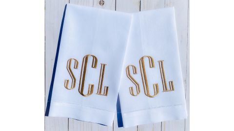 Long Dog Shop Linen Monogrammed Hand Towels - Set of 2