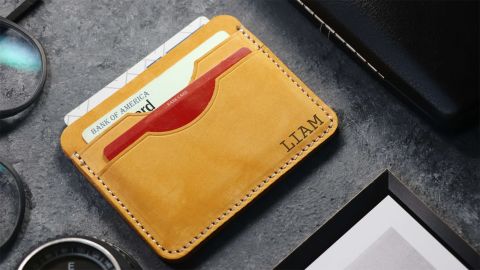 Southernkickleather Personalized Leather Card Holder