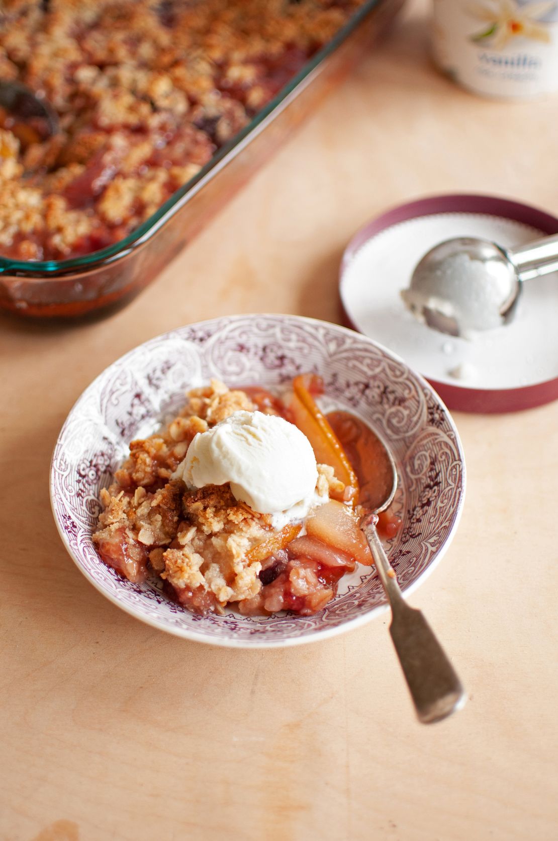 Turshen's Pear, Cherry and Almond Crisp makes for easygoing baking during the holiday season. The pears can be swapped for apples or the cherries for any type of berry.