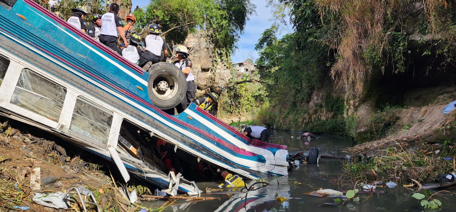 Guatemala City: At least 54 die in Guatemala after bus plunges off