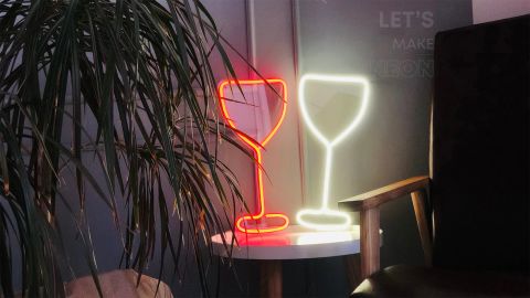 LetsMakeNeon Glass of Wine Neon Sign