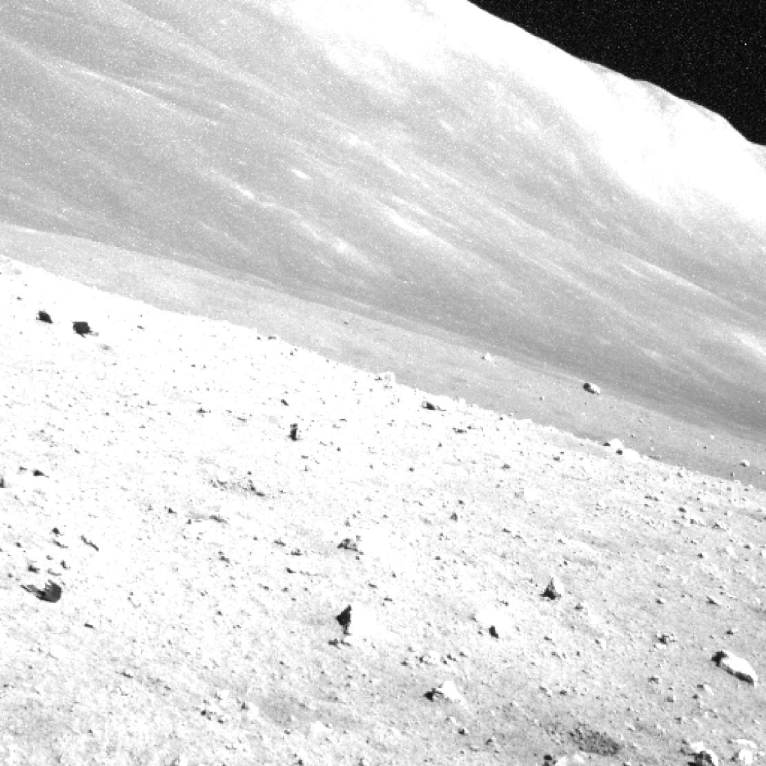 Moon Sniper took a new image of its landing site, which appears bright during lunar daytime.