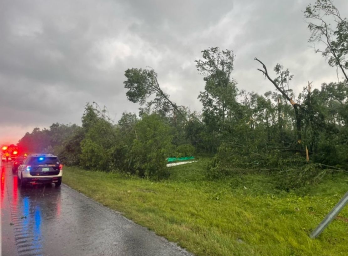 Storm damage in Maury County on Interstate 65 South