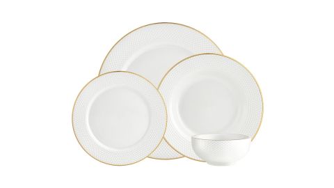 Godinger Pique Gold Plain Dinnerware Set