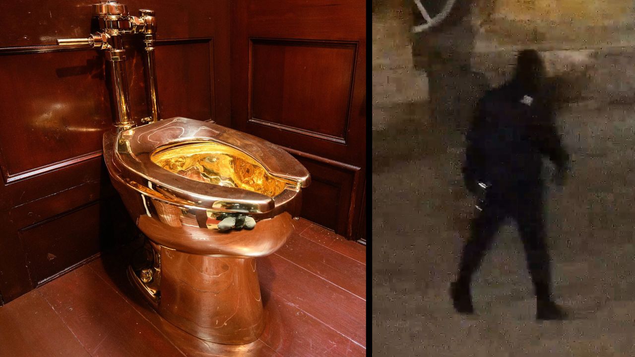 Moment gold toilet stolen from English palace in 2019 shown in newly ...