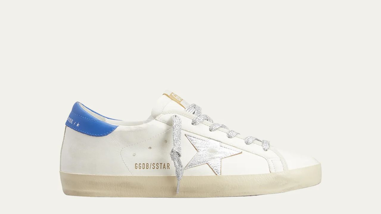 White Golden Goose Superstar Mixed Leather Low-Top Sneakers