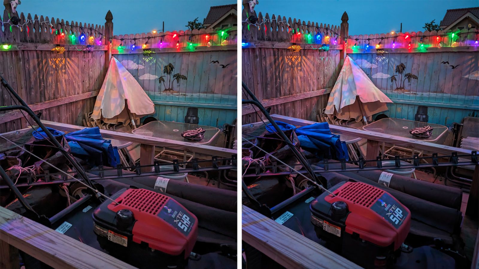 The image taken on the Pixel 7a (left) is barely distinguishable from the image taken on the Pixel 7 (right).