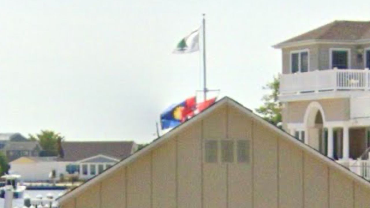 This Google street view image from August 2023 shows "An Appeal to Heaven" flag flying at US Supreme Court Justice Samuel Alito's home in Long Beach Island. 