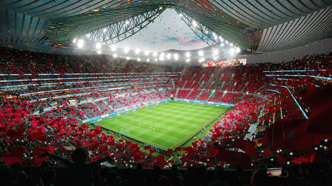 A rendering of the interior of the stadium, each end of which will be large enough to accommodate nearly 30,000 fans.