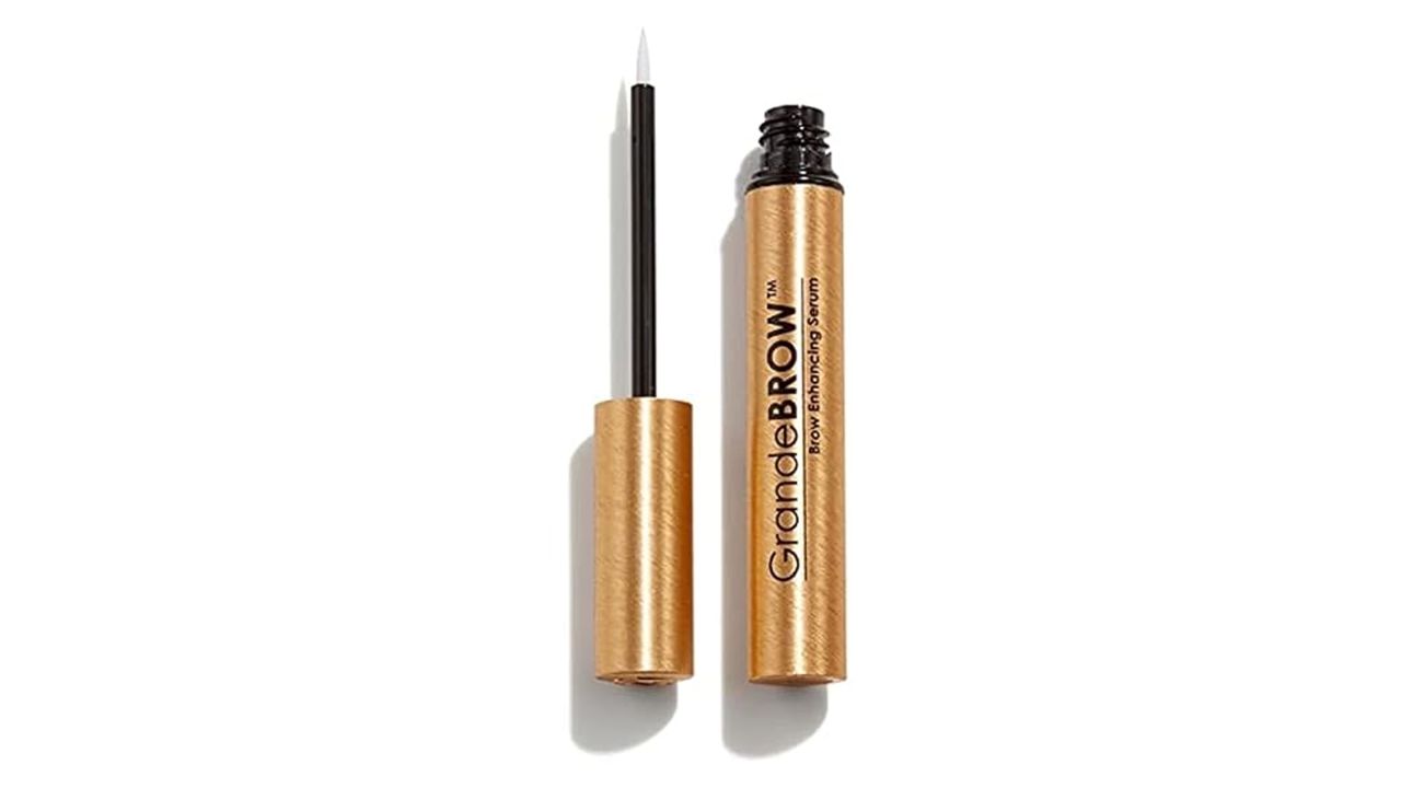 GrandeBrow Brow Enhancing Serum in gold packaging 