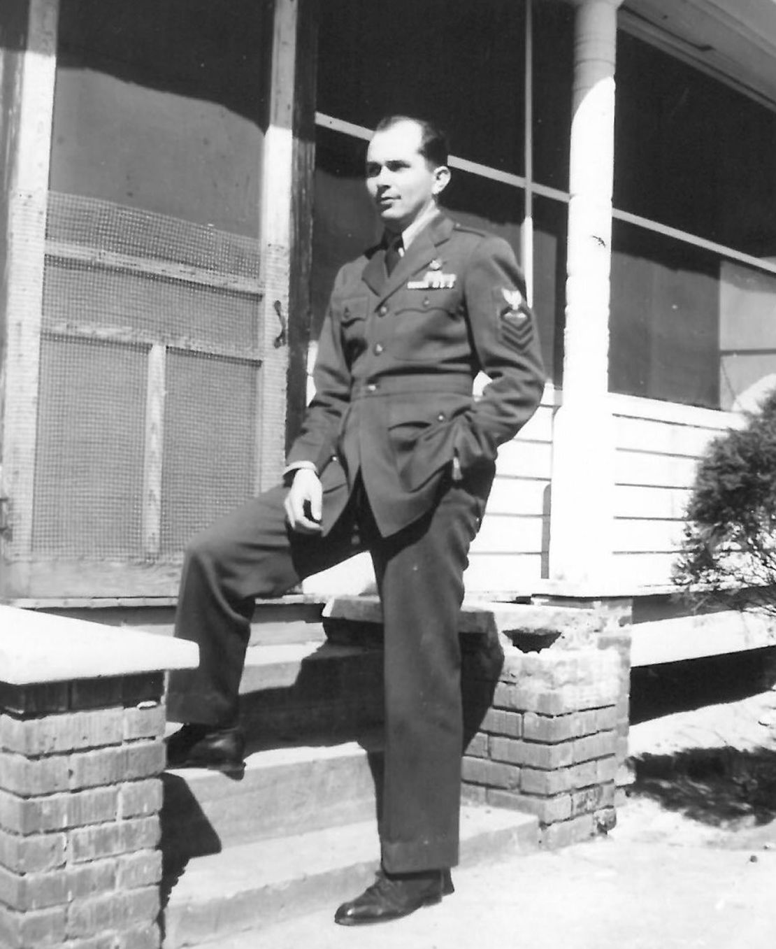 Richard C. “Dick” Higgins is pictured in the mid-1940s visiting his in-laws in Philadelphia, Mississippi.