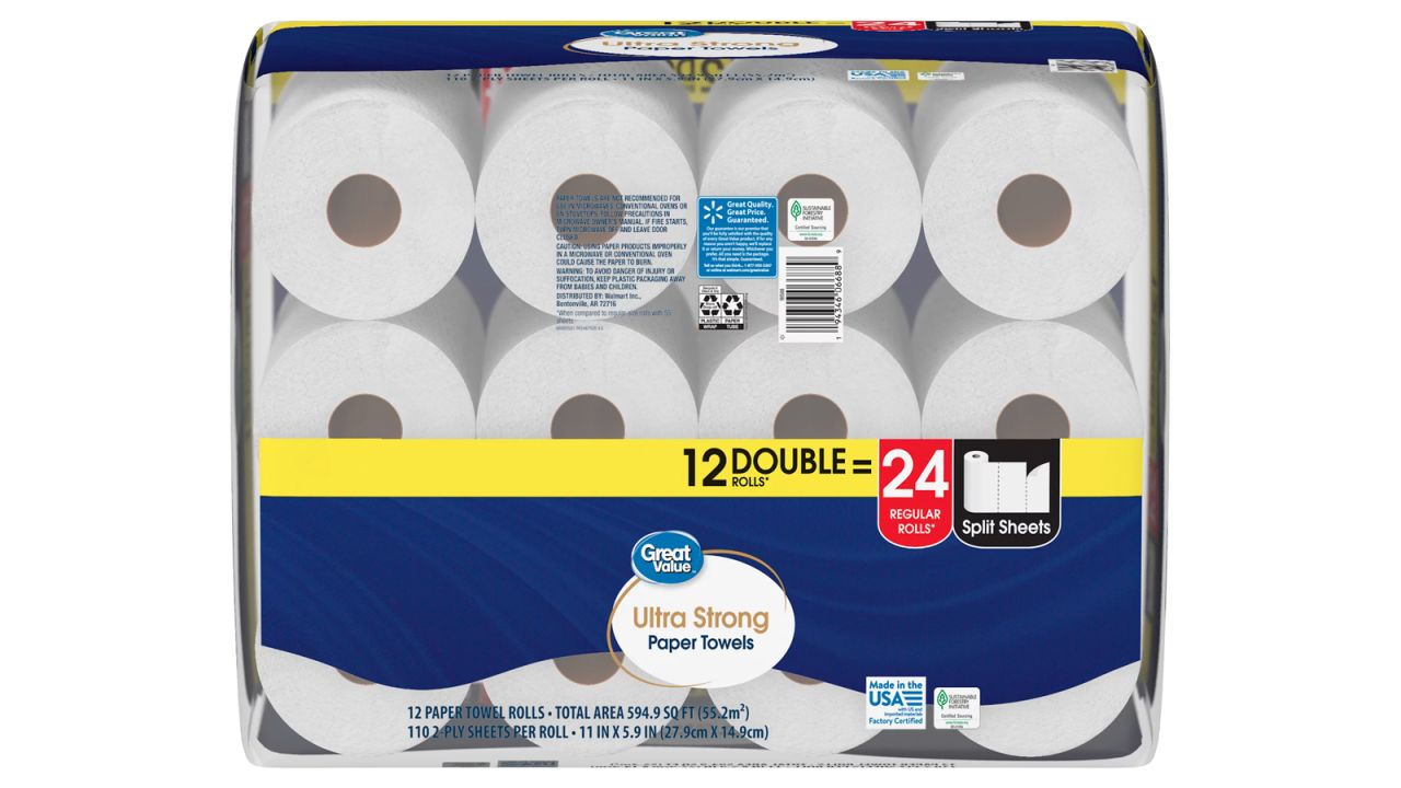 Great Value Ultra Strong Paper Towels, White, 12 Double Rolls .jpg