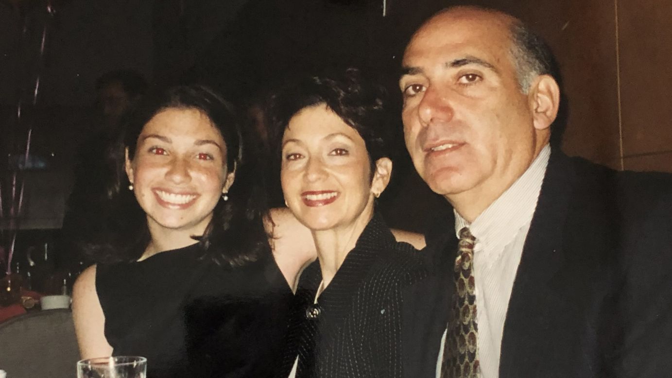 An undated photo of Ellen Greenberg (left) with her parents Sandee and Josh Greenberg.