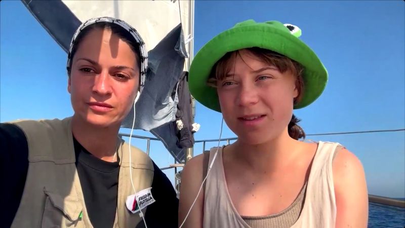 Greta Thunberg speaks to CNN on a boat sailing to Gaza