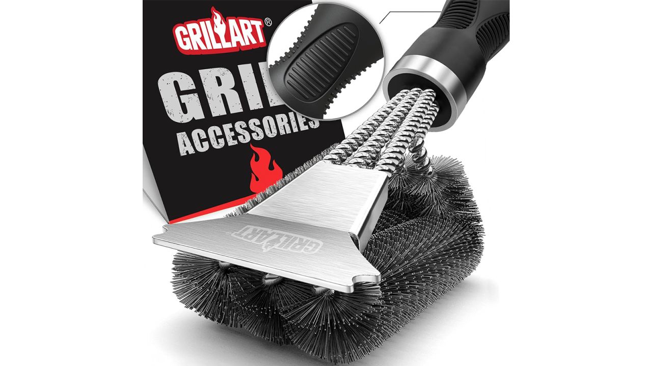 Grill Brush - 12” Three-Sided, Care