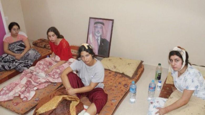 Left to right: Liri Albag, Agam Berger, Daniella Gilboa, Karina Ariev are seen in this image taken in the early days of their captivity in Gaza.
