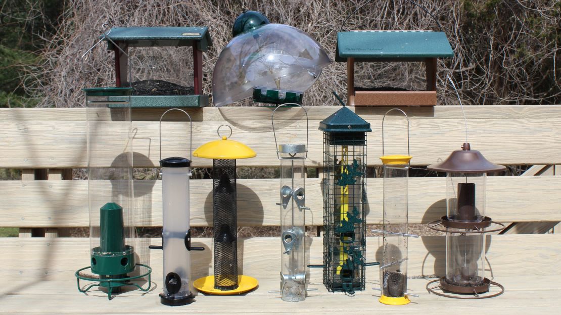 A collection of bird feeders tested by CNN Underscored.