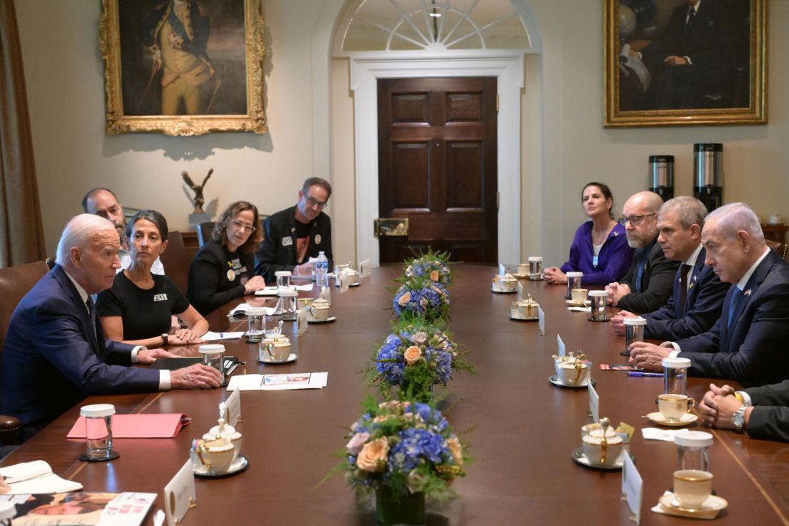 Prime Minister Benjamin Netanyahu and the President of the United States Joe Biden are currently holding a meeting with the families of the American hostages: the Siegel family, the Alexander family, the Dekel-Chen family, the Naftali family, the Nautra family, the Goldberg-Pollin family, and the Chen family.