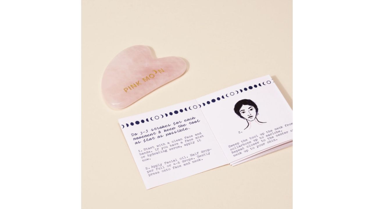 Pink Moon Rose Quartz Gua Sha Facial Tool