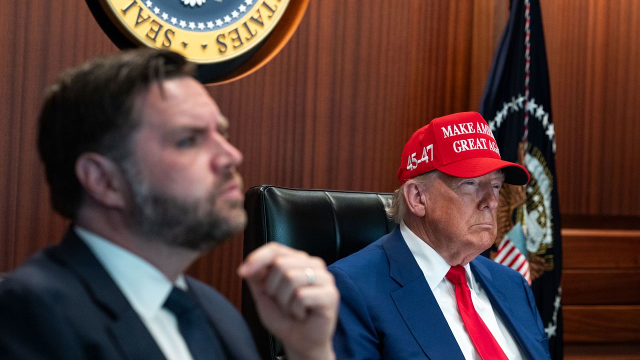 President Donald J. Trump and Vice President JD Vance in The Situation Room, June 21, 2025