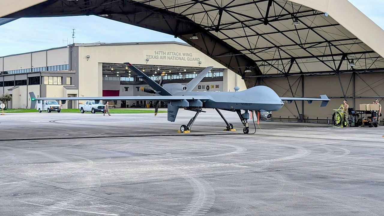 An MQ-9 drone is seen at the Texas Air National Guard 147th Attack Wing in an undated photo.