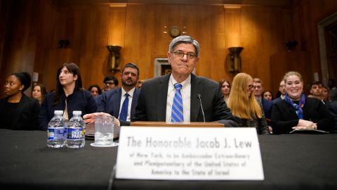 Jack Lew, President Biden's nominee to serve as the next U.S. ambassador to Israel, during the confirmation hearing with the Senate Foreign Relations Committee at the US Capitol in Washington, DC, on Wednesday, October 1.