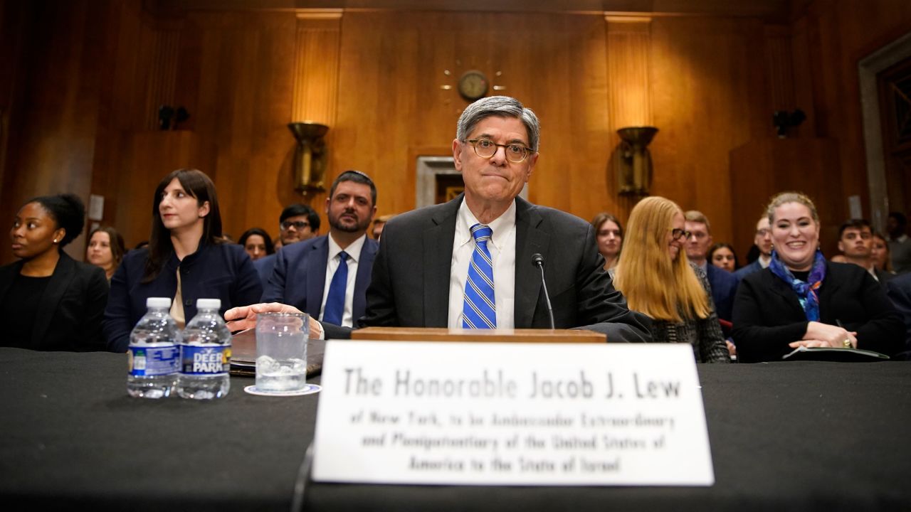 Jack Lew, President Biden's nominee to serve as the next U.S. ambassador to Israel, during his confirmation hearing on Wednesday, October 1.