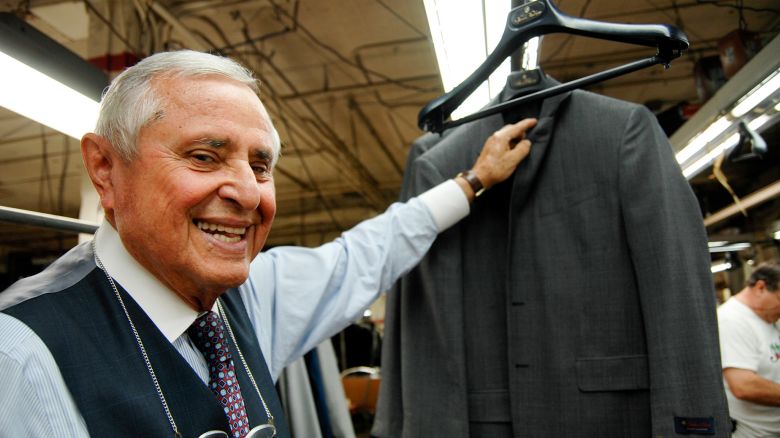 FILE -- Tailor Martin Greenfield at Martin Greenfield Clothiers, his men's suit-making shop in Brooklyn, on June 23, 2009. Greenfield, an Auschwitz survivor who dressed six presidents, coached designers, and made thousands of suits for TV shows and movies, died on March 2024 at a hospital in Manhasset, N.Y., on Long Island. He was 95. (Stephanie Colgan/The New York Times)