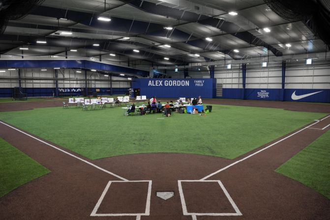 People vote at the Kansas City Urban Youth Academy in Kansas City, Missouri, on Tuesday.