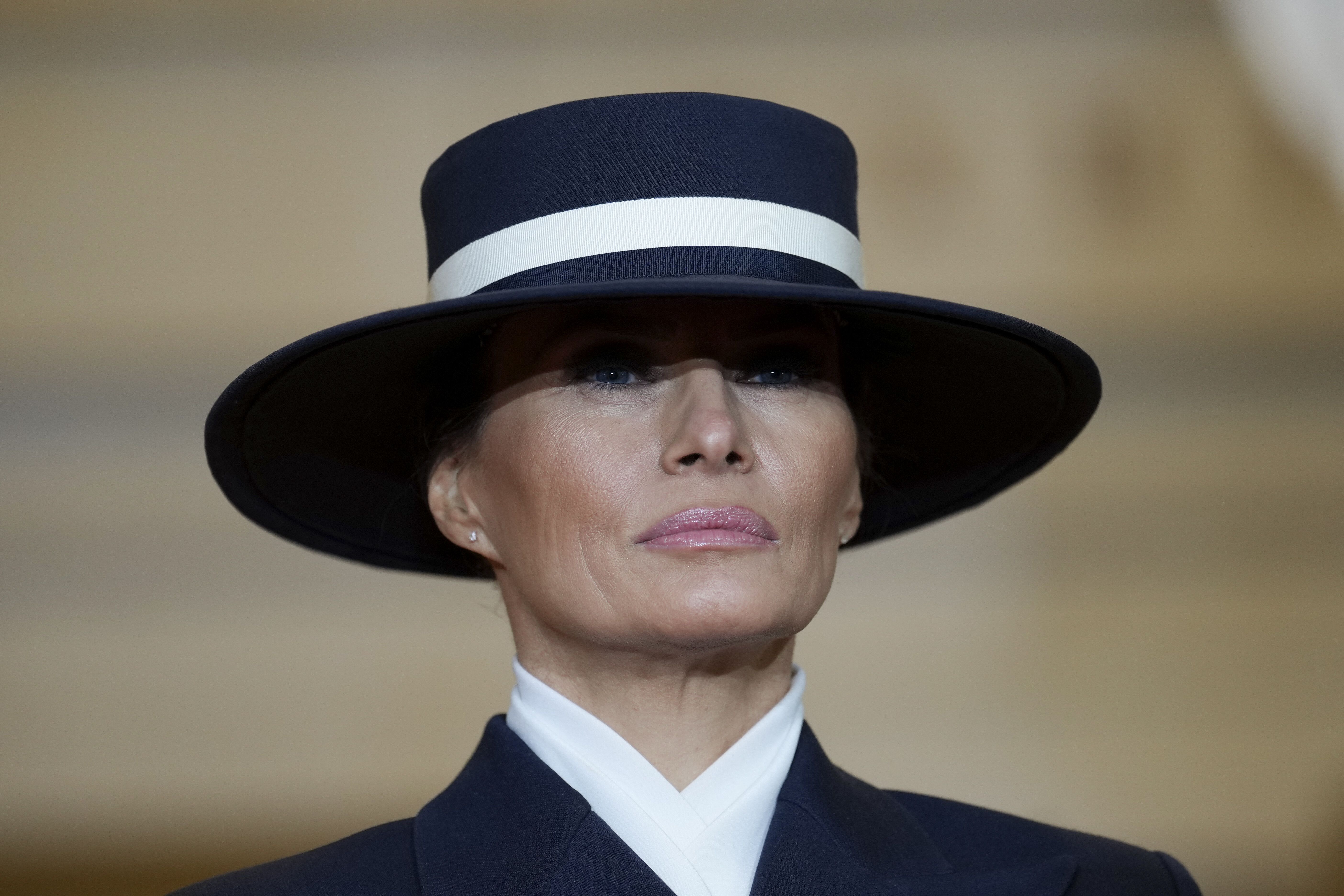 Melania Trump attends the inauguration at the Capitol.