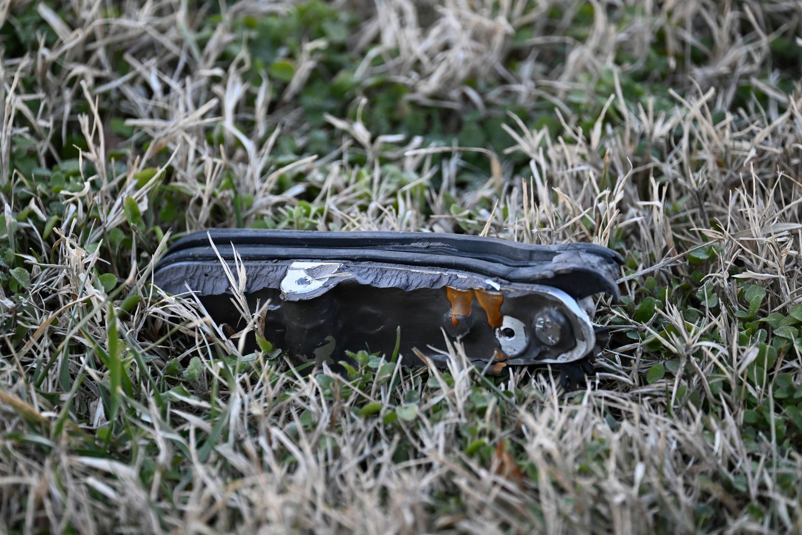 A piece of debris is seen near the wreckage site on Thursday.