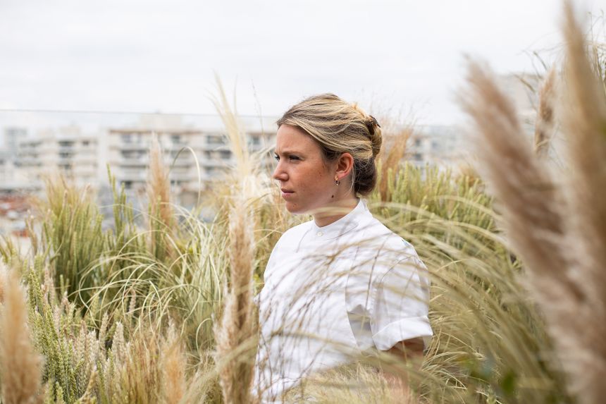 Manon Fleury pictured during her time as a chef at Le Perchoir Ménilmontant in Paris.