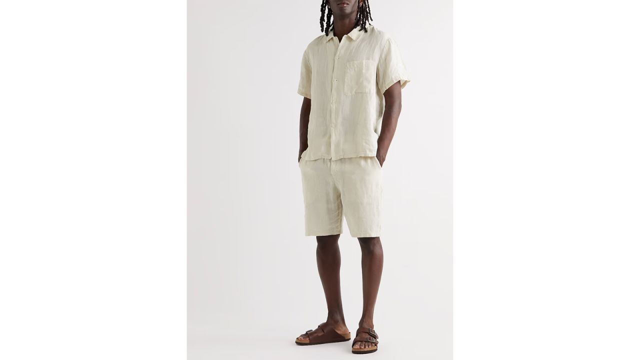 Hamilton and Hare Linen Shirt and Straight-Leg Linen Shorts