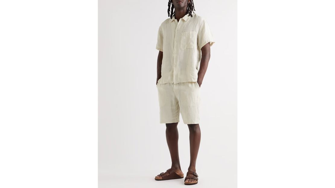 Hamilton and Hare Linen Shirt and Straight-Leg Linen Shorts