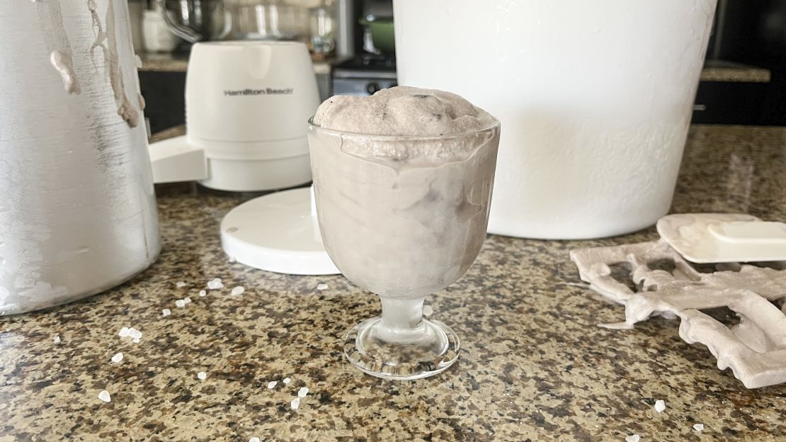 Ice cream made by the Hamilton Beach ice cream maker.