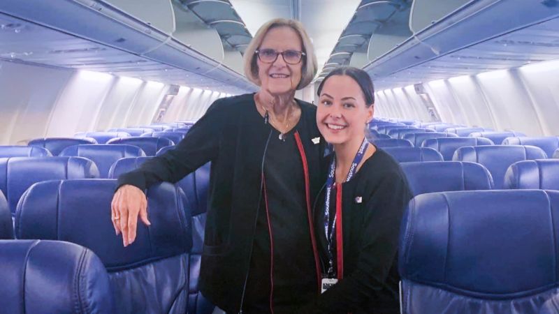 Grandmother and granddaughter flight attendant duo hit the skies