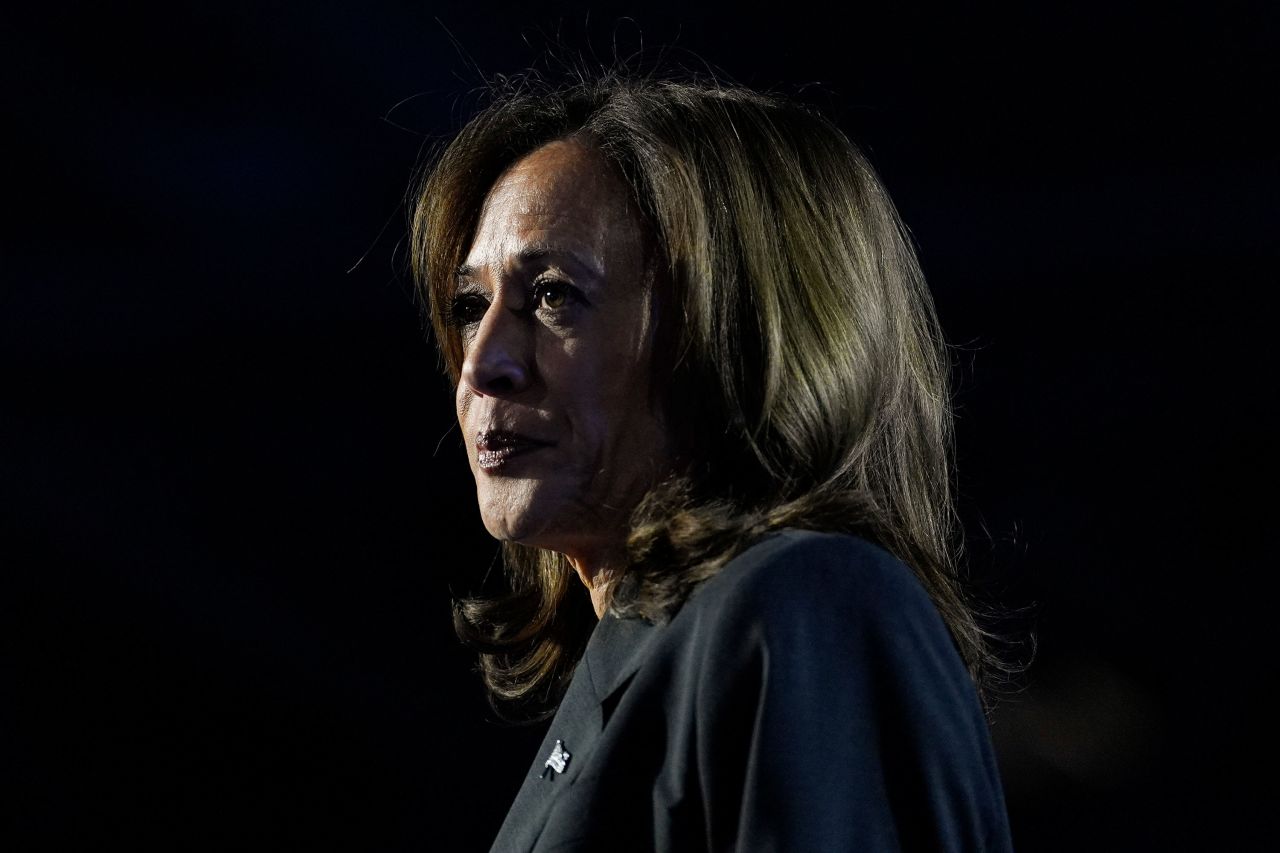 Vice President Kamala Harris speaks during a campaign rally in West Allis, Wisconsin, on November 1.