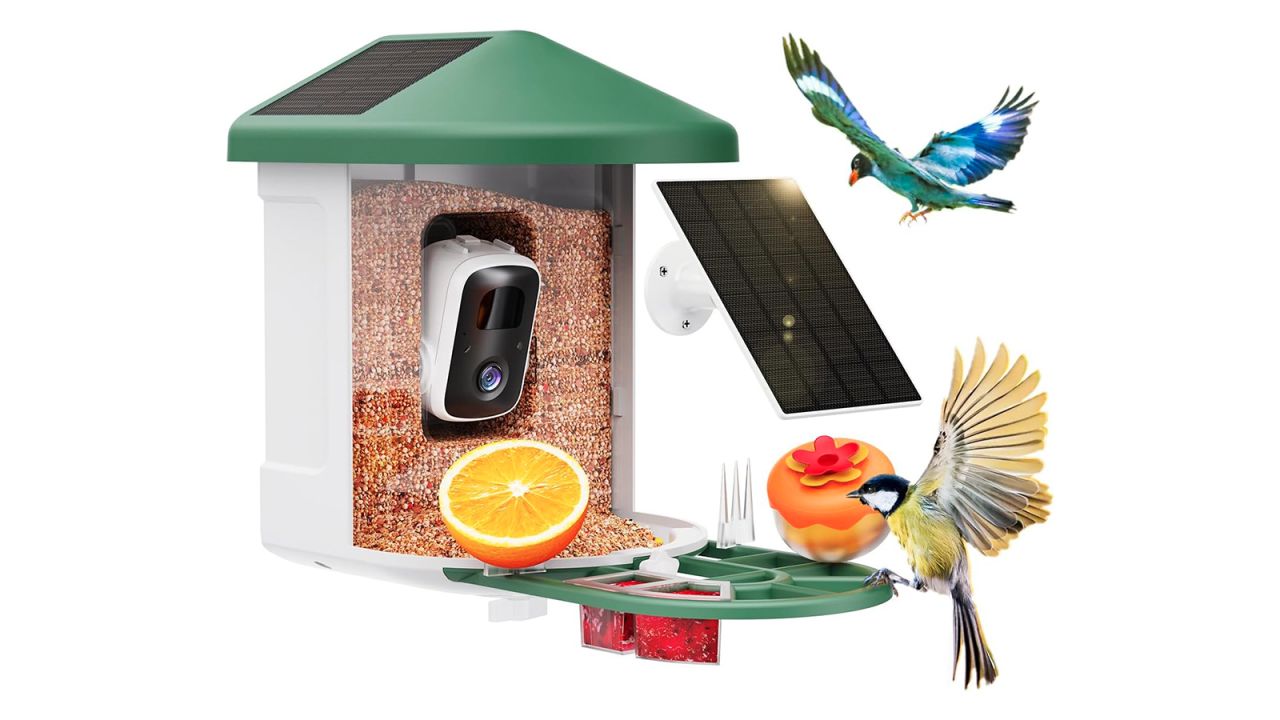 NETVUE By Birdfy Smart Bird Feeder Camera, Auto-Identify, Notify, Record Video, Collect Permanently, Birdwatching Recap, High-Definition Bird Camera, Birdfy Feeder AI Blue+Solar
