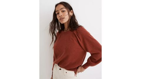 (Re) Cashmere Heart Pointelle Pullover Sweater