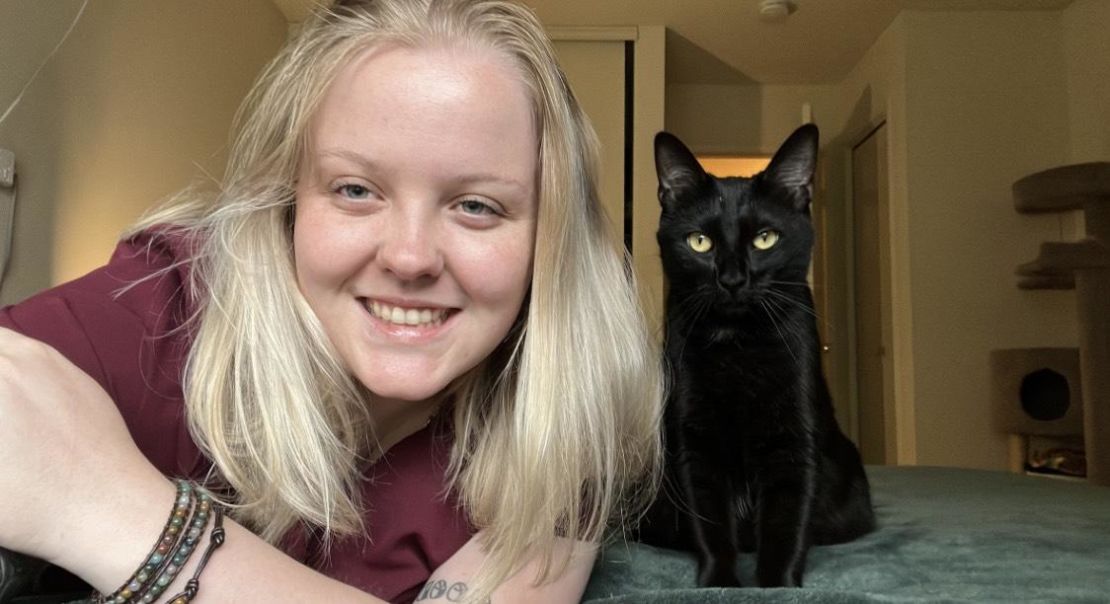 24-year-old Heather Hines is among the Wyze users whose personal camera footage was viewed during a recent security breach. She used the company's cameras to monitor her sick cat when out of the home. Credit: Heather Hines